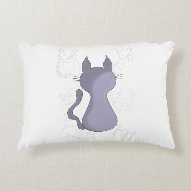 Backward Shy Cat Duvet Cover Decorative Cushion (Front)