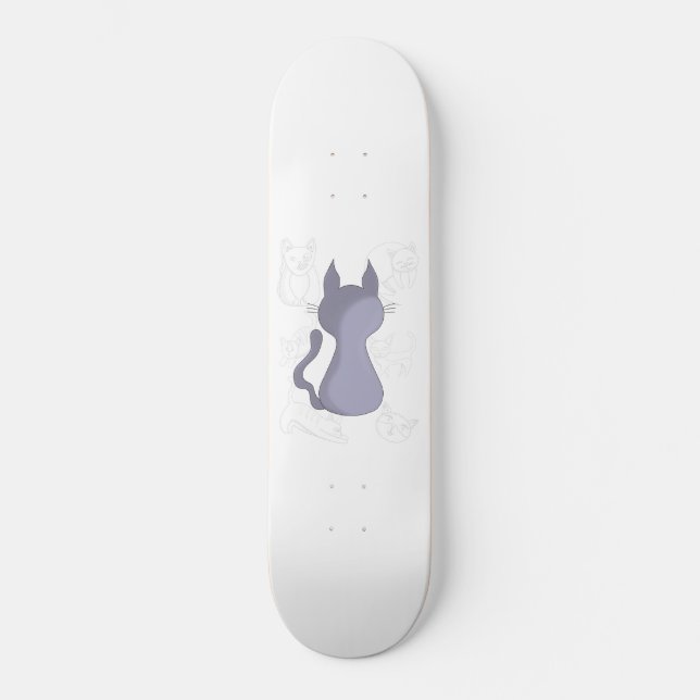 Backward Shy Cat Duvet Cover Skateboard (Front)