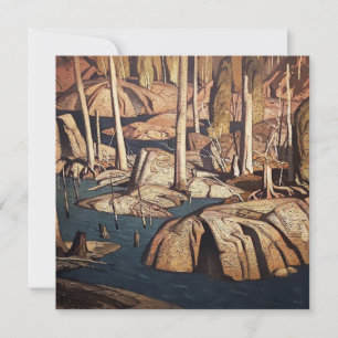 Backwater Landscape Painting by Canadian AJ Casson Holiday Card