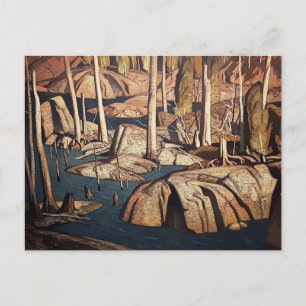 Backwater Landscape Painting by Canadian AJ Casson Holiday Postcard