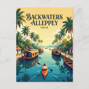 Backwaters Alleppey India Postcard