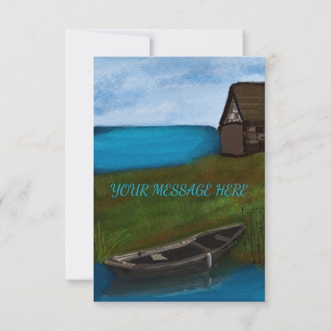 BACKWATERS BOAT HOUSE SCENARY THANK YOU CARD (Front)