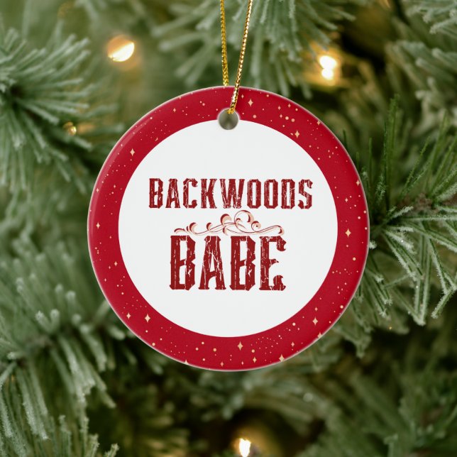 Backwoods Babe Personalised Ceramic Tree Decoration (Tree)