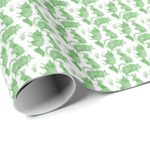Backyard Animal Holiday Wrapping Paper (Green)