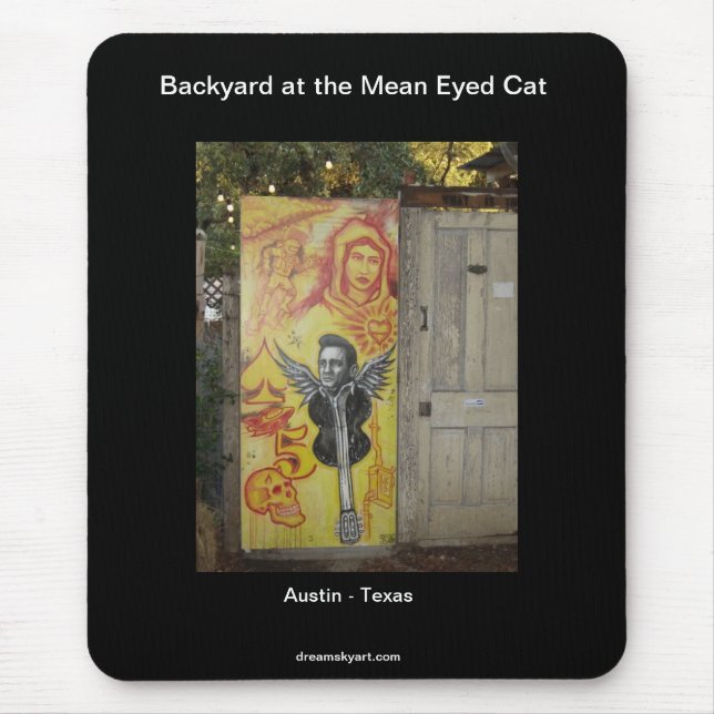Backyard at the Mean Eyed Cat Mouse Mat (Front)