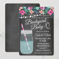 Backyard Baby Q Mason Jar Invitation