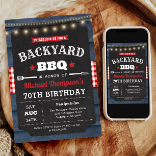 Backyard Barbecue 70th Birthday Invitation