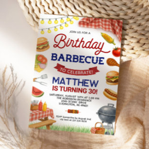 Backyard BBQ 30th Birthday Invitation