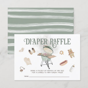 Backyard BBQ Baby-Q Baby Diaper Raffle Invitation