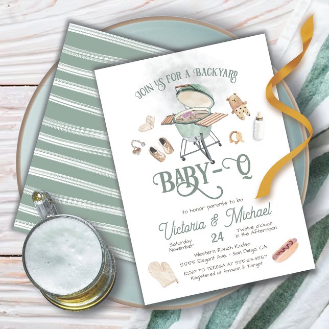 Backyard BBQ Baby-Q Baby Shower Invitation (Creator Uploaded)