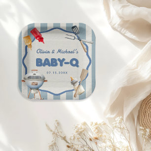 Backyard BBQ Baby Q Baby Shower Paper Plates
