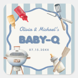 Backyard BBQ Baby Q Baby Shower Sticker