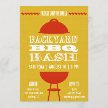 Backyard BBQ Barbecue Bash | Party Invitation 5x7