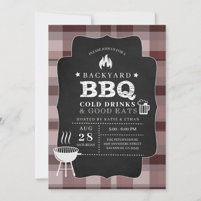 Backyard BBQ Barbecue Invitation (Front)