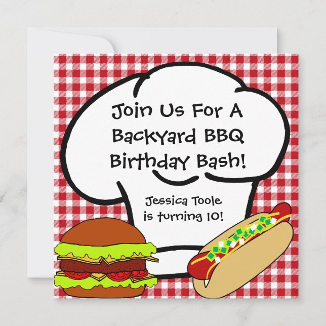 Backyard BBQ Birthday Invitation (Front)
