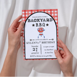 Backyard BBQ Birthday Invitation | Editable 5x7