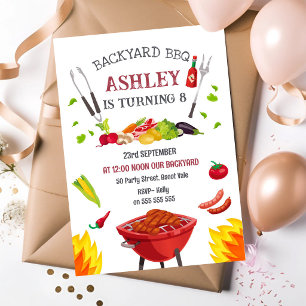 Backyard BBQ Birthday Party Invitation