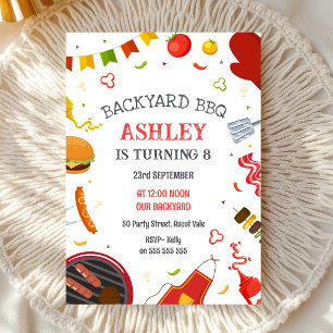 Backyard BBQ Birthday Party Invitation