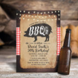 Backyard BBQ Birthday Party Rustic String Lights Invitation<br><div class="desc">Rustic String Lights Backyard BBQ Birthday Party Invitations.</div>