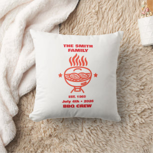 Backyard BBQ Family Crew Family July 4th Cushion
