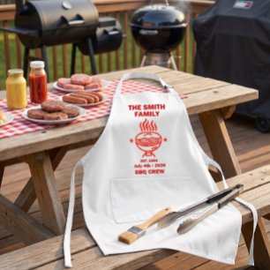 Backyard BBQ Family Crew Family July 4th Standard Apron