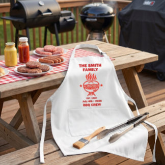 Backyard BBQ Family Crew Family July 4th Standard Apron