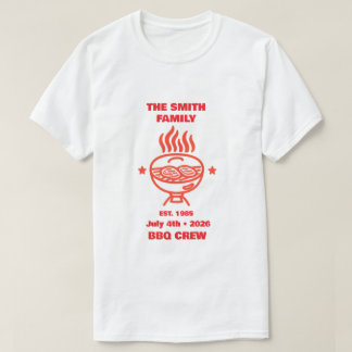 Backyard BBQ Family Crew Family July 4th T-Shirt