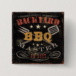 Backyard BBQ Master 15 Cm Square Badge