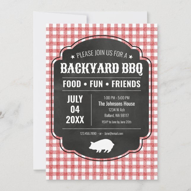 Backyard BBQ Party Invitation (Front)