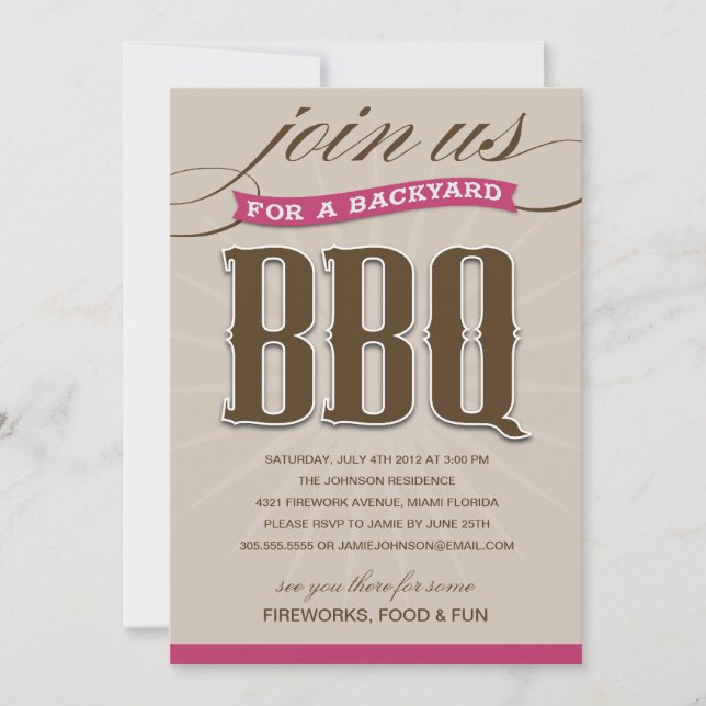 BACKYARD BBQ  | PARTY INVITATION (Front)
