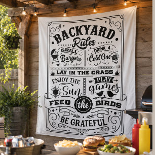 Backyard BBQ Rules Tapestry