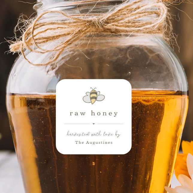 Backyard Beekeeper Square Honey Jar Gift Label (Creator Uploaded)