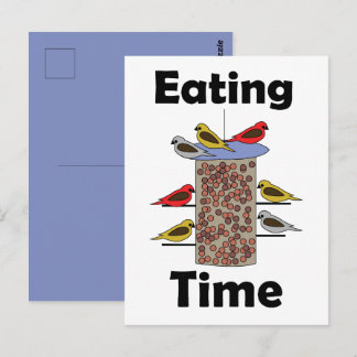 Backyard Bird Feeder Eating Time Bird Lover Postcard