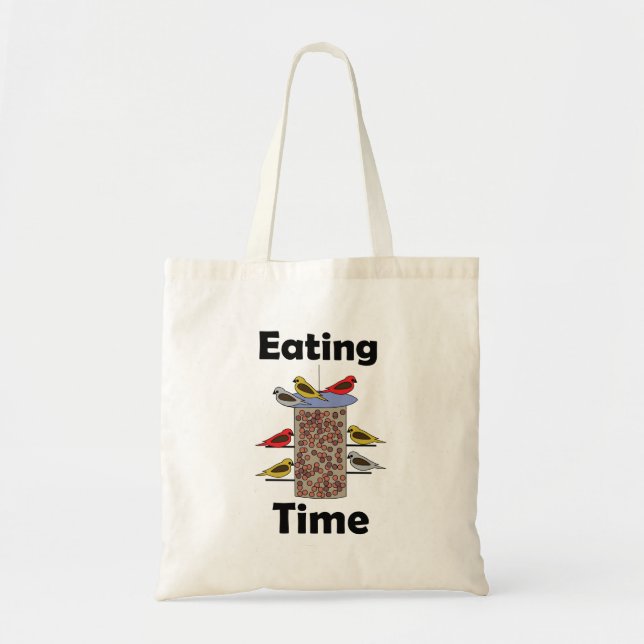 Backyard Bird Feeder Eating Time Bird Lover Tote Bag (Front)