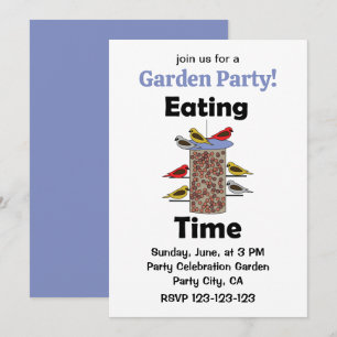 Backyard Bird Feeder Eating Time Garden Party Invitation