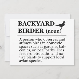 Backyard Birder Definition - Garden Birdwatching Invitation