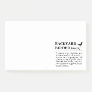 Backyard Birder Definition - Garden Birdwatching Post-it Notes