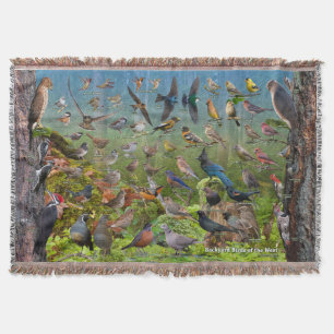 Backyard Birds of the West Throw Blanket