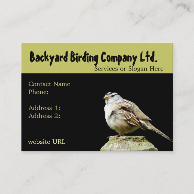 Backyard Birdwatching Supply Business Cards (Front)