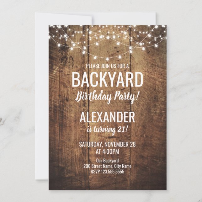 Backyard Birthday Invitation (Front)