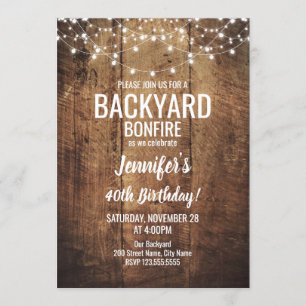 Backyard Bonfire Birthday Invitation
