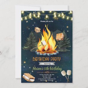 Backyard bonfire Birthday Invitation
