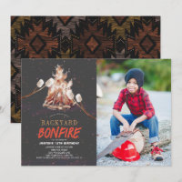 Backyard Bonfire Camping S'mores Birthday Photo