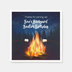 Backyard Bonfire Cookout Birthday Party Napkin