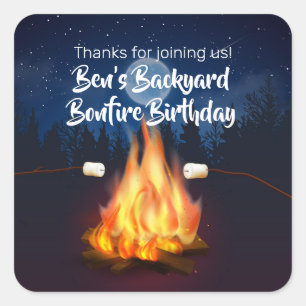 Backyard Bonfire Cookout Birthday Party Sticker