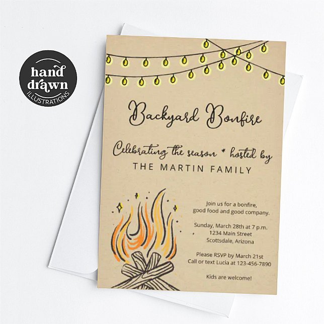 Backyard Bonfire Fall Party Invitation (Creator Uploaded)