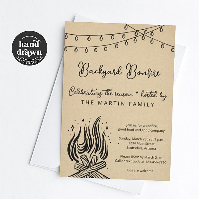 Backyard Bonfire Fall Party Invitation (Creator Uploaded)