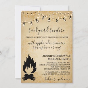Backyard Bonfire Season Party Celebration Craft Invitation