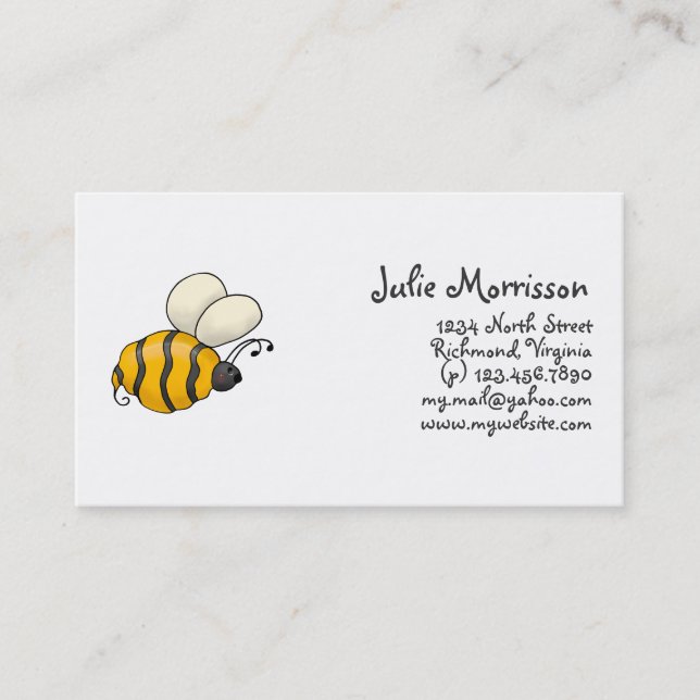 Backyard Buggies · Bumblebee Business Card (Front)