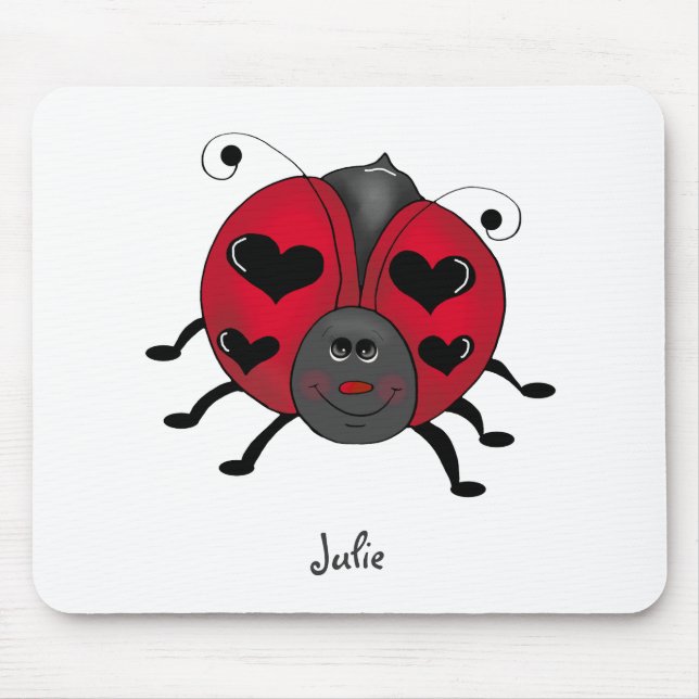 Backyard Buggies · Smiling Ladybug Mouse Mat (Front)
